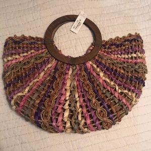 NWT Charming Charlie Woven Basket Bag/Purse